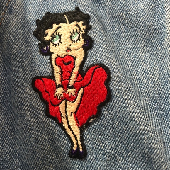 Betty Boop Denim Vest 1990’s light washed denim Size Large - Picture 7 of 14